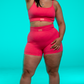 Seamless High Waisted Shorts in Coral Pink