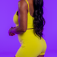 Seamless High Waisted Shorts in Neon Yellow